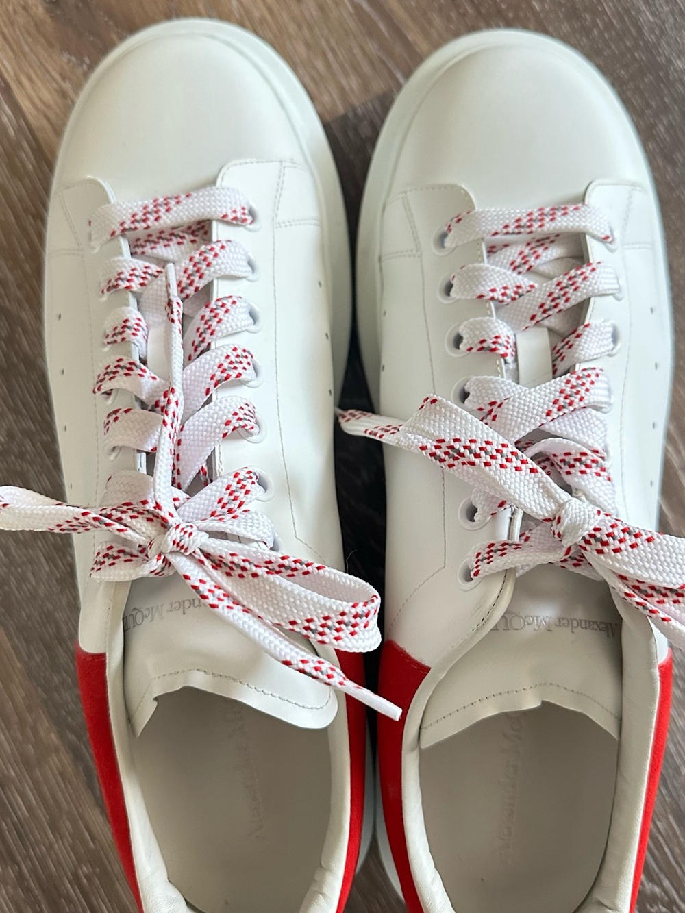 Alexander McQueen White Sneaker with Red Trim - Picture 3 of 14
